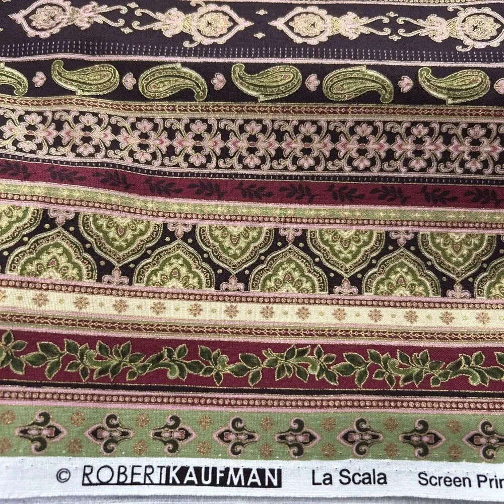 La Scala for Robert Kaufman Cotton Quilting Fabric D8535 Paisley Floral 2 Y